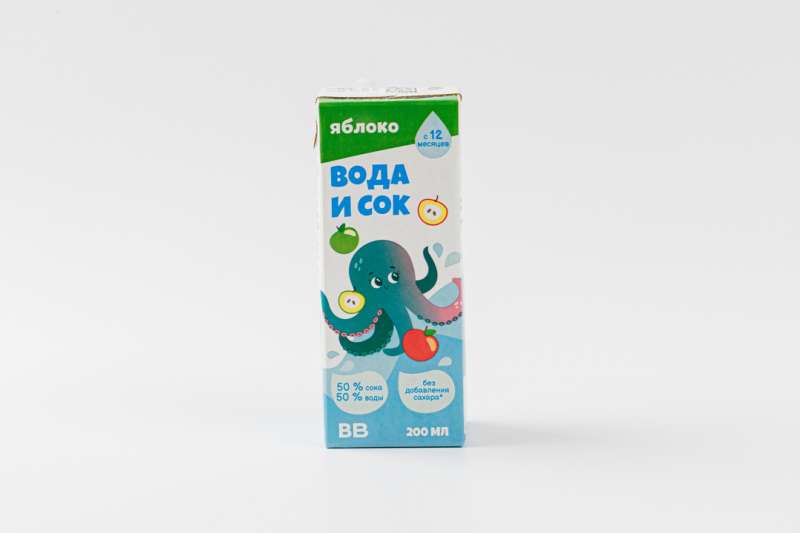 Напиток сокосодержащий "Вода и сок" яблоко, 200 мл