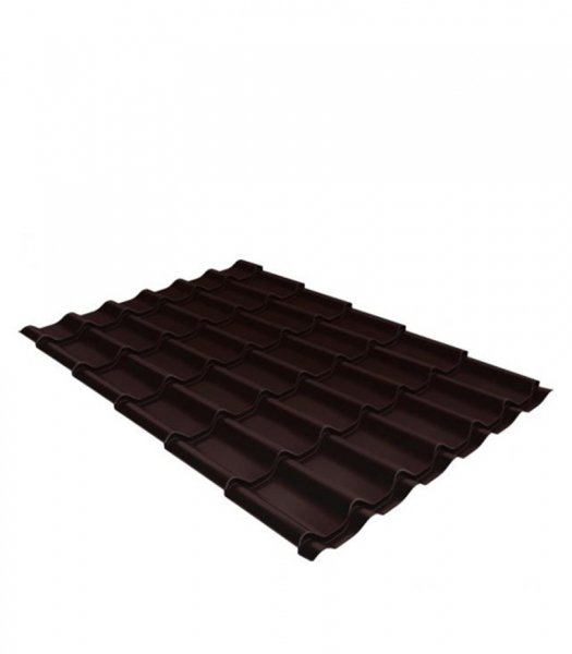 Металлочерепица 1,18х1,15 м 0,5 мм Классик коричневая RAL 8017 rooftop matte